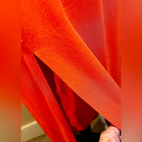 ALC High Side Slit  Sleeveless Midi  Sheath Dress in Vibrant Orange  Sz 4 - Picture 5 of 13